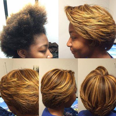 Color with no relaxer done by Debbie