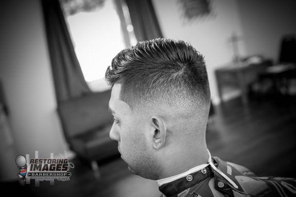 Regular fade with natural combover