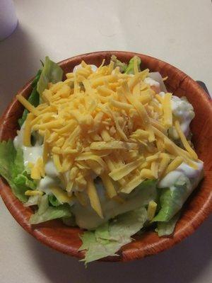 Salad with ranch dressing