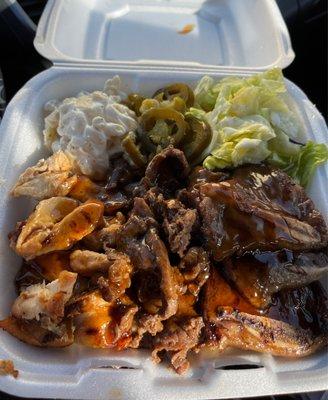 Chicken Beef and Rib plate