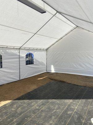 inside of our 20x30 tent! 
Book today