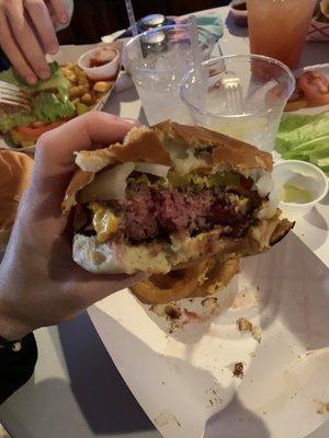 I wish I took a better photo but the burger was literally enormous.