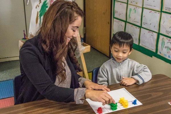 Teacher with child