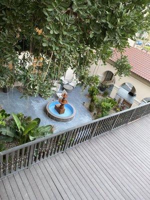 Courtyard fountain from above