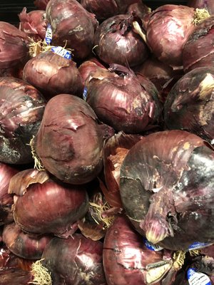 Red onions rotten