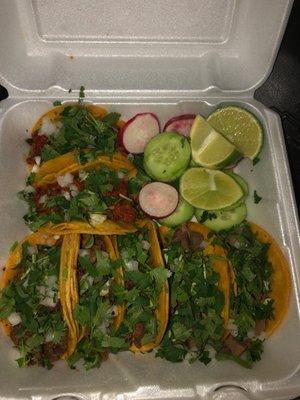 Street Tacos 7 for 11 dollars!! Not bad!