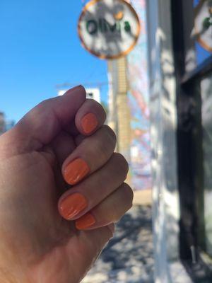 Store signage and my nails!