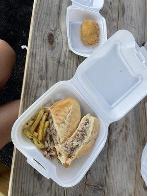 Cuban sandwich and empanada