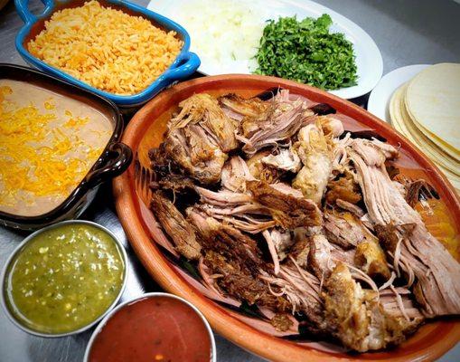 Family carnitas meal