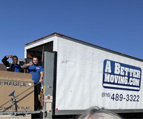 My "two Bills" Will and William were wonderful !  Will to the right is the crew leader and driver and he is a pro behind the wheel.