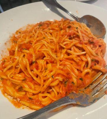 Taglierini with vodka sauce