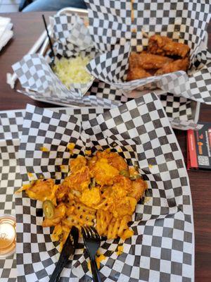 Loaded fries and 6pc wing combo.