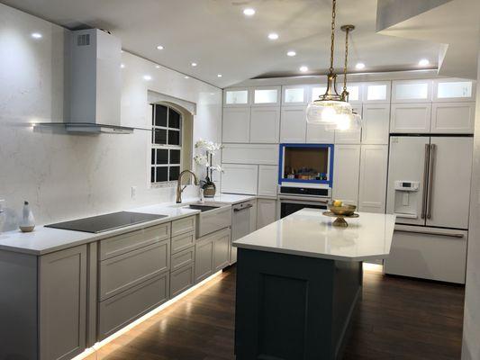 Kitchen Remodel: Installation of under-cabinet  in-cabinet, varied recessed and pendant lighting