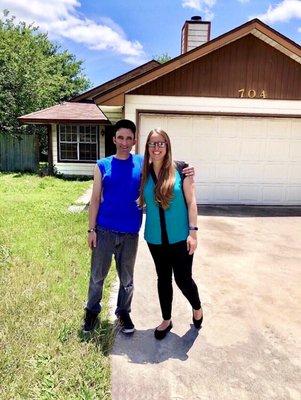 Tara Campbell and I on the day I got the keys to my new home!