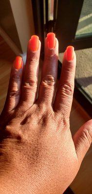 Nails this week. Love the BRIGHT orange!