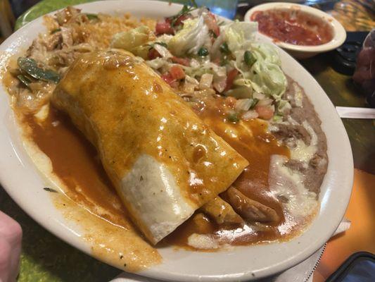 Fiesta burrito added enchilada sauce