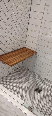 Adding a bench to an existing shower.