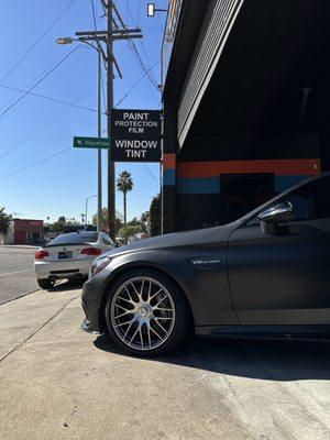 AMG C63 @ Elite For a Matte 5 Year Ceramic Coating our Silver Package!