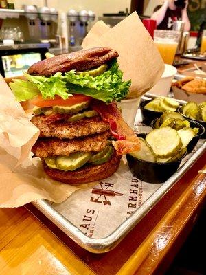 Double turkey burger and Haus Cut Russet Fries