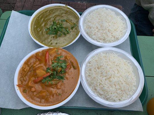 Palak Paneer Matar & Mixed Veg Makhani