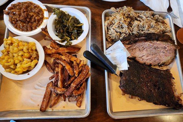 This fed four of us full, so good, especially the brisket, $39!