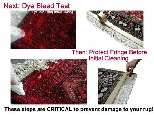 Area Rug Cleaning Specialists:
Dye Bleed Testing