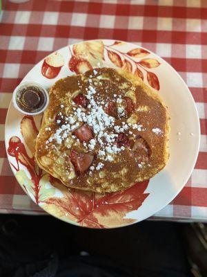 Strawberry Pancakes with local Maple Syrup