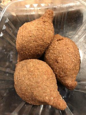 I was surprised with goodies today. Fried Kibbee!! My favorite!!