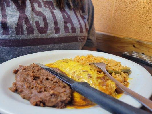 Kids enchilada plate