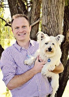 Dr. Smiley with a canine patient