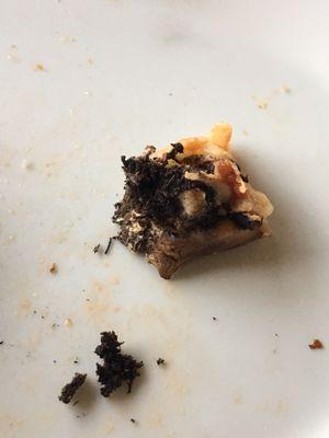 Dirt in my mushroom that crumbled onto my plate. "RGM" thought it was funny.