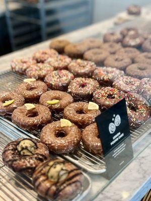 Lemon pound cake, cookie dough donuts