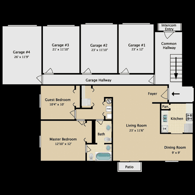 Two Bedroom One & Half Bath