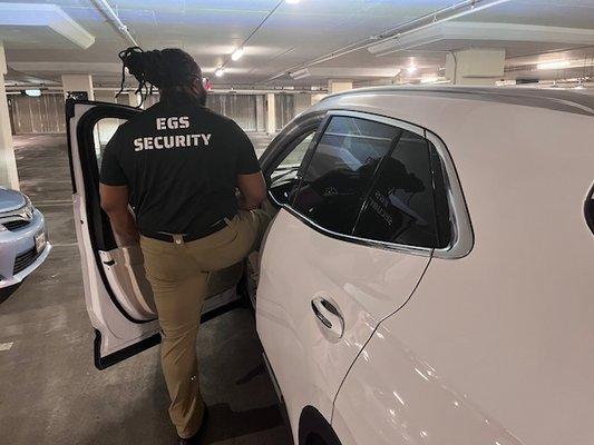 Parking lot patrol, ensuring your vehicles are secured while you sleep.