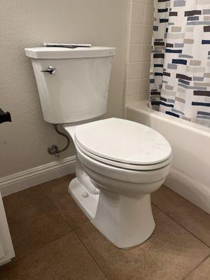 Our lovely newly installed toilet in the spare bathroom.