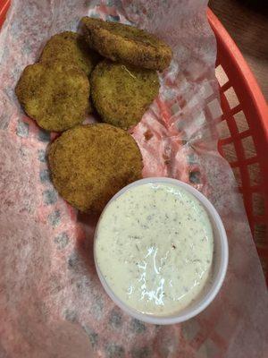 Deep Fried Pickles with horseradish sauce