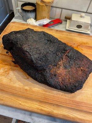 Whole brisket for Christmas from Fire Craft BBQ in Kingwood, Texas