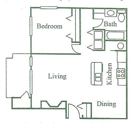 1 bedroom 1 bath with 737 sq ft