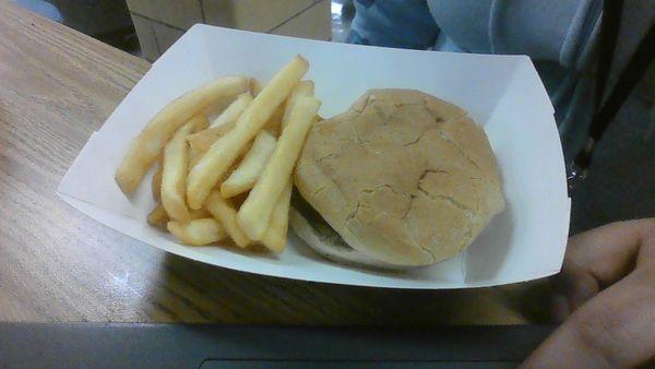 This is a chicken sandwich and fries.