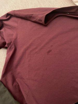 Stain on long sleeve