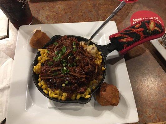 Pulled pork skillet! All comfort food in one pan!