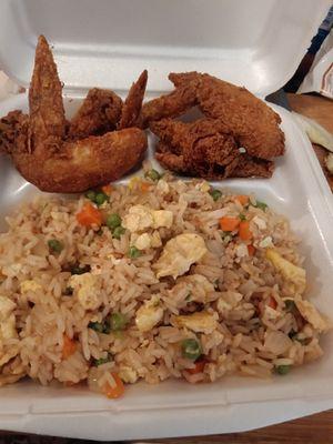 Cajun wings and fried rice