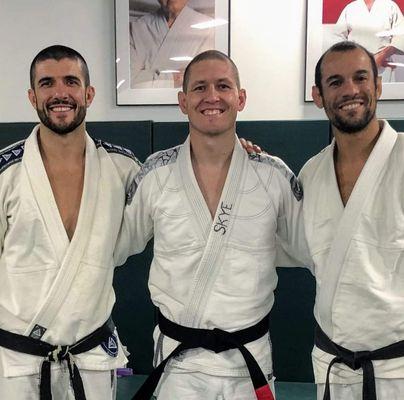 Skye received his Black belt from Ryron & Rener Gracie.