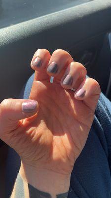 gel short nail manicure