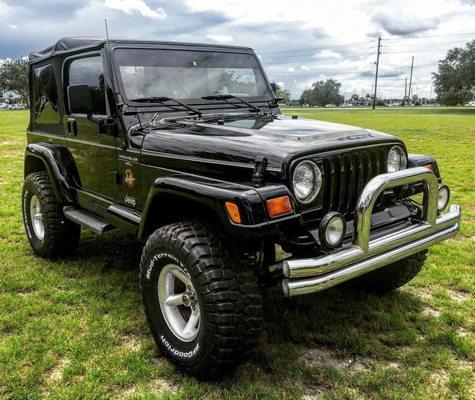 Fresh paint on this 1998 Jeep Sahara