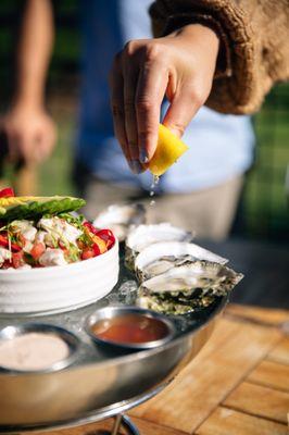 West Coast Oysters
Preserved lemon mignonette, cocktail sauce Market Ceviche Aguachile, cucumber, fresno chili, hass avocado, pico de gallo