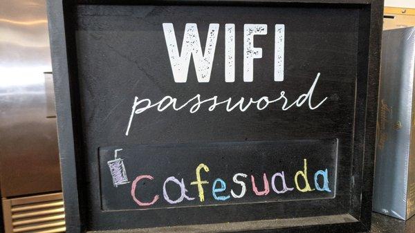 WiFi password.