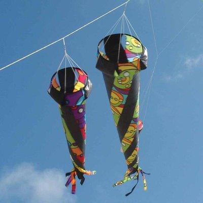 Windsocks and kite line laundry