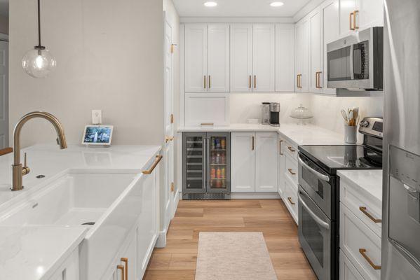 small kitchen with custom cabinetry