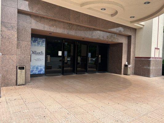 The Front Entrance ( Although this store is located at the old Oak Hallow Mall .. no longer open ) this is the only entrance into Dillards